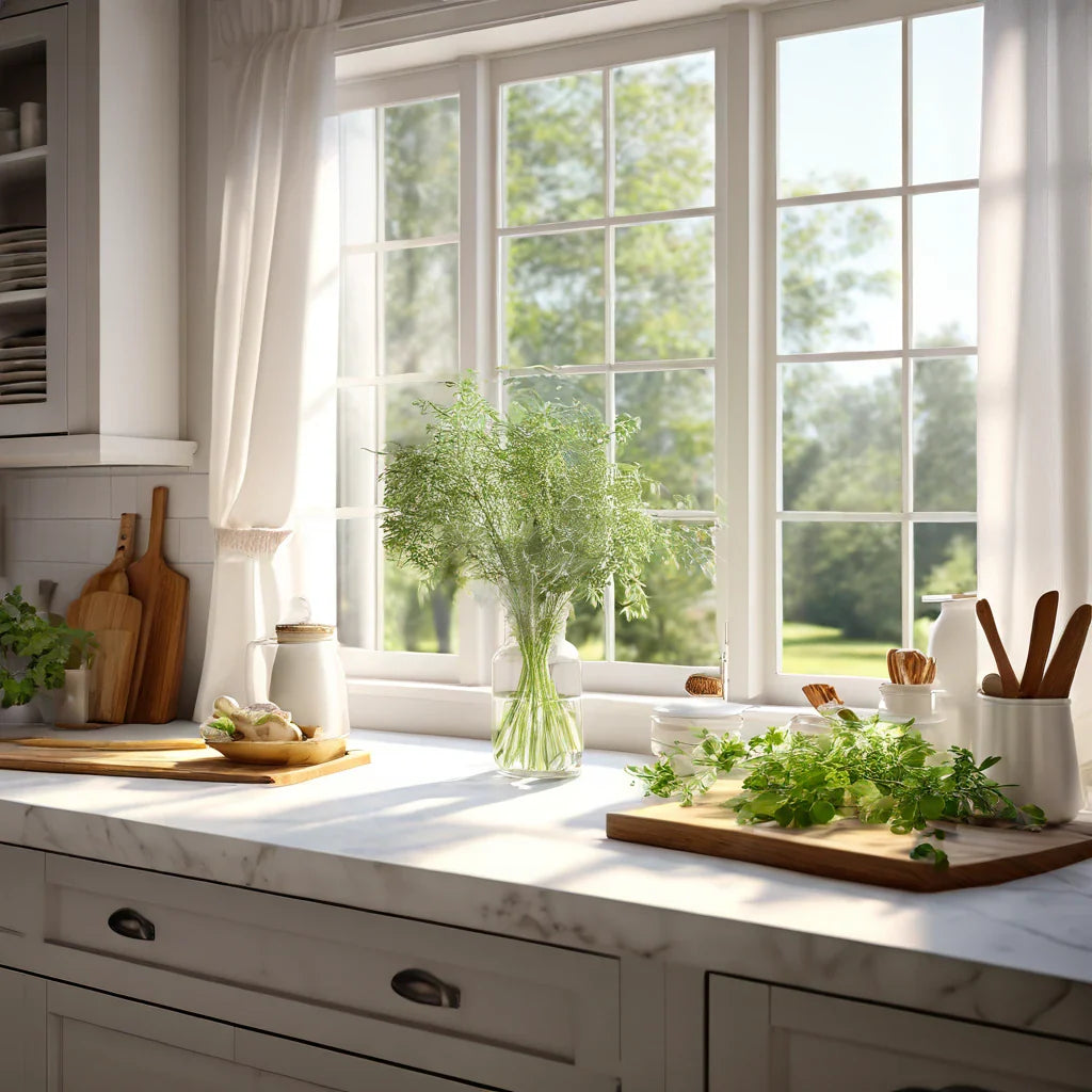 Sheer curtains for kitchen bay windows