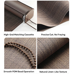 Alyssa Cotton Linen Blackout Roller Blinds With Cassette Alyssa Cotton Linen Blackout Roller Blinds With Cassette