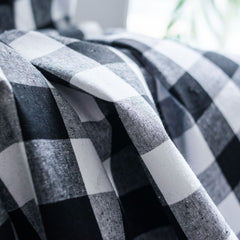 Aniya Gingham Karo Schwarz Maßgeschneiderter Lichtdurchlässiger Vorhang Aniya Gingham Karo Schwarz Maßgeschneiderter Lichtdurchlässiger Vorhang