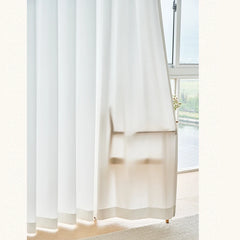 Anna White Polyester Scratch Resistant Light Filtering Custom Curtain Anna White Polyester Scratch Resistant Light Filtering Custom Curtain