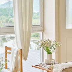 Anna White Polyester Scratch Resistant Light Filtering Custom Curtain Anna White Polyester Scratch Resistant Light Filtering Custom Curtain