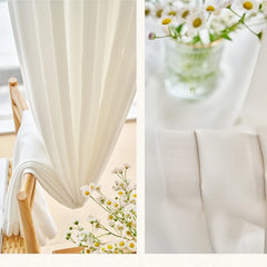 Anna White Polyester Scratch Resistant Light Filtering Custom Curtain Anna White Polyester Scratch Resistant Light Filtering Custom Curtain