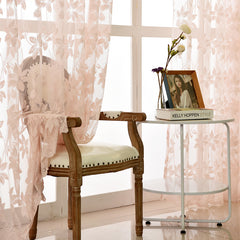 Aubri Pink Gauze Floral Sheer Grommet Custom Curtain Aubri Pink Gauze Floral Sheer Grommet Custom Curtain