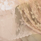 Cortina Personalizada Transparente com Ilhós, Floral em Gaze Rosa Aubri