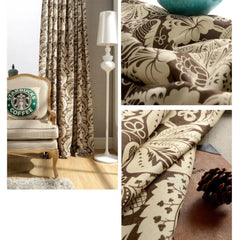 Rideau sur mesure Aubrie Victoria Damask marron occultant pour chambre Rideau sur mesure Aubrie Victoria Damask marron occultant pour chambre