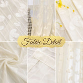 Andra Elfenbein Stickerei Blumig Lichtdurchlässiger Maßgeschneiderter Vorhang