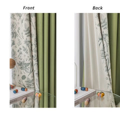 Rideau occultant personnalisé patchwork vert sauge Brielle Rideau occultant personnalisé patchwork vert sauge Brielle