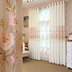 Cortinado Blackout em Patchwork de Chenille Bordado Camille Offwhite Cortinado Blackout em Patchwork de Chenille Bordado Camille Offwhite