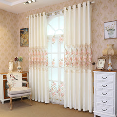 Cortinado Blackout em Patchwork de Chenille Bordado Camille Offwhite Cortinado Blackout em Patchwork de Chenille Bordado Camille Offwhite