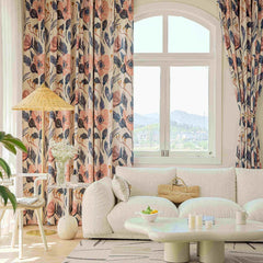 Carlyi Vintage Botanical Room Darkening Custom Curtain Carlyi Vintage Botanical Room Darkening Custom Curtain