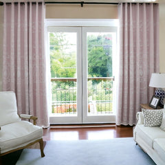 Cheya Pink Two-Layer Room-Darkening Blackout Custom Curtain Cheya Pink Two-Layer Room-Darkening Blackout Custom Curtain