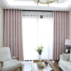 Cheya Pink Two-Layer Room-Darkening Blackout Custom Curtain Cheya Pink Two-Layer Room-Darkening Blackout Custom Curtain