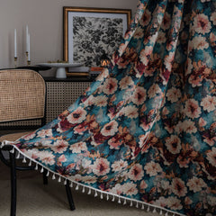Esmer Floral Light Filtering Blackout Grommet Custom Curtain Esmer Floral Light Filtering Blackout Grommet Custom Curtain