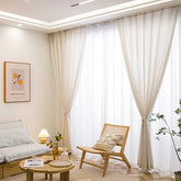 Estelle Leinen Braun Japandi Lichtdurchlässiger Maßgeschneiderter Vorhang