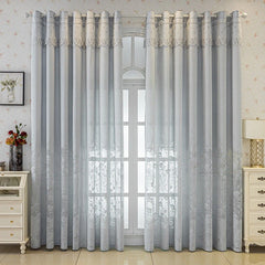 Evie Grey Victorian Romance Floral Custom Sheer Curtain Evie Grey Victorian Romance Floral Custom Sheer Curtain