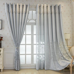 Evie Grey Victorian Romance Floral Custom Sheer Curtain Evie Grey Victorian Romance Floral Custom Sheer Curtain