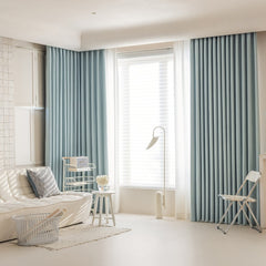 Cortina personalizada térmica opaca de chenilla jacquard azul cielo Georgia Cortina personalizada térmica opaca de chenilla jacquard azul cielo Georgia