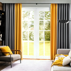 Lillianna Color-Blocking Room-Darkening Blackout Custom Curtain Lillianna Color-Blocking Room-Darkening Blackout Custom Curtain