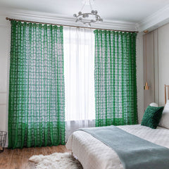 Hadley Cotton Crochet Vintage Green Sheer Custom Curtain Hadley Cotton Crochet Vintage Green Sheer Custom Curtain