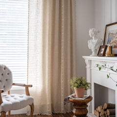 Jolie Cream Geometrisches Strickmuster Lichtdurchlässiger Maßgeschneiderter Vorhang Jolie Cream Geometrisches Strickmuster Lichtdurchlässiger Maßgeschneiderter Vorhang