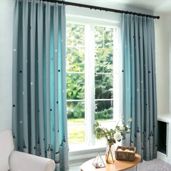 Kaila Castle Print Room-Darkening Blackout Custom Curtain Kaila Castle Print Room-Darkening Blackout Custom Curtain
