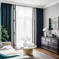 Kailee Color-Blocking Room-Darkening Blackout Custom Curtain Kailee Color-Blocking Room-Darkening Blackout Custom Curtain