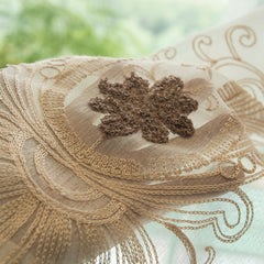 Keilani Gauze White Sheer Custom Curtain Embroidered Keilani Gauze White Sheer Custom Curtain Embroidered