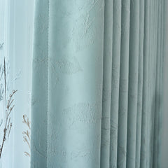 Rideau thermique occultant personnalisé en jacquard chenille bleu ciel Kendra Rideau thermique occultant personnalisé en jacquard chenille bleu ciel Kendra