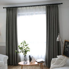 Cortina personalizada de blackout que oscurece la habitación de lino gris Kinslee Cortina personalizada de blackout que oscurece la habitación de lino gris Kinslee