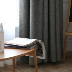 Cortina personalizada de blackout que oscurece la habitación de lino gris Kinslee Cortina personalizada de blackout que oscurece la habitación de lino gris Kinslee