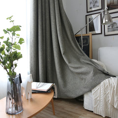 Cortina personalizada de blackout que oscurece la habitación de lino gris Kinslee Cortina personalizada de blackout que oscurece la habitación de lino gris Kinslee