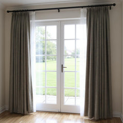 Cortina personalizada de blackout que oscurece la habitación de lino gris Kinslee Cortina personalizada de blackout que oscurece la habitación de lino gris Kinslee