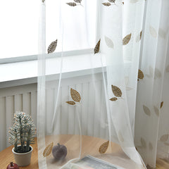 Kylah Gauze White Grommet Sheer Custom Curtain Embroidered Kylah Gauze White Grommet Sheer Custom Curtain Embroidered