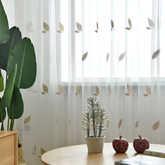 Kylah Gauze White Grommet Sheer Custom Curtain Embroidered Kylah Gauze White Grommet Sheer Custom Curtain Embroidered