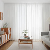 Cortina Personalizada Leah White em Gaze Metálica Transparente para Privacidade