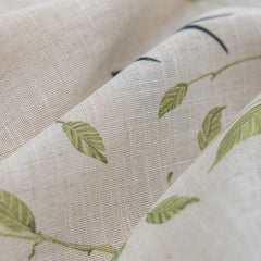 Lisa Serene Swallow Botanical Semi Sheer Custom Curtain Lisa Serene Swallow Botanical Semi Sheer Custom Curtain