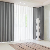 Luna Polyester Grau Hochleistungs-Blackout Maßgeschneiderter Vorhang