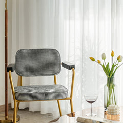 Lyla White Gauze Striped Texture Light Filtering Custom Curtain Lyla White Gauze Striped Texture Light Filtering Custom Curtain
