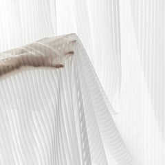Lyla White Gauze Striped Texture Light Filtering Custom Curtain Lyla White Gauze Striped Texture Light Filtering Custom Curtain