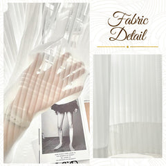 Lyla White Gauze Striped Texture Light Filtering Custom Curtain Lyla White Gauze Striped Texture Light Filtering Custom Curtain