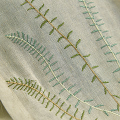 Rideau sur mesure Mae en gaze ivoire aérienne avec tricot feuille Rideau sur mesure Mae en gaze ivoire aérienne avec tricot feuille
