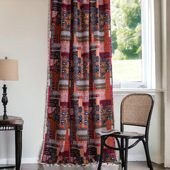 Maisie Vintage Boho Geometric Light Filtering Custom Curtain Maisie Vintage Boho Geometric Light Filtering Custom Curtain