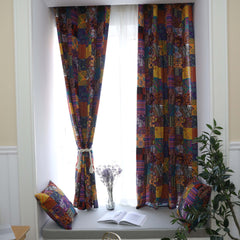 Mariah Vintage Bohemian Geometric Light Filtering Custom Curtain Mariah Vintage Bohemian Geometric Light Filtering Custom Curtain