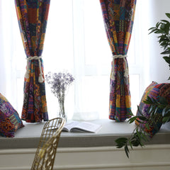 Mariah Vintage Bohemian Geometric Light Filtering Custom Curtain Mariah Vintage Bohemian Geometric Light Filtering Custom Curtain