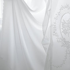 Maxine Two-Layer Floral Lace Sheer Custom Curtain Maxine Two-Layer Floral Lace Sheer Custom Curtain