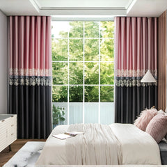 Mayson Color-Blocking Soundproof Blackout Custom Curtain Embroidered Mayson Color-Blocking Soundproof Blackout Custom Curtain Embroidered