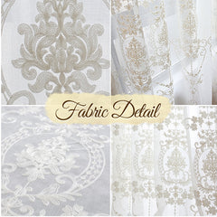 Noelle White Lace Flower Light Filtering Custom Curtain Noelle White Lace Flower Light Filtering Custom Curtain