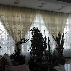 Noelle White Lace Flower Light Filtering Custom Curtain Noelle White Lace Flower Light Filtering Custom Curtain