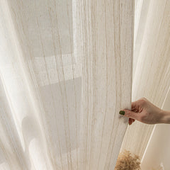 Olympia Striped Linen Light Filtering Custom Curtain Olympia Striped Linen Light Filtering Custom Curtain