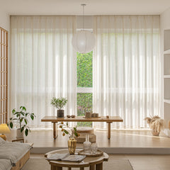 Olympia Striped Linen Light Filtering Custom Curtain Olympia Striped Linen Light Filtering Custom Curtain